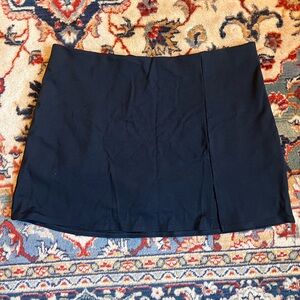 High Waisted Black Skort With Slit